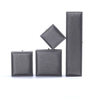 comprar Anel personalizado colar Pulseira de casamento Embalagem Caixa de jóias de couro cinza de Hanhong online manufacture