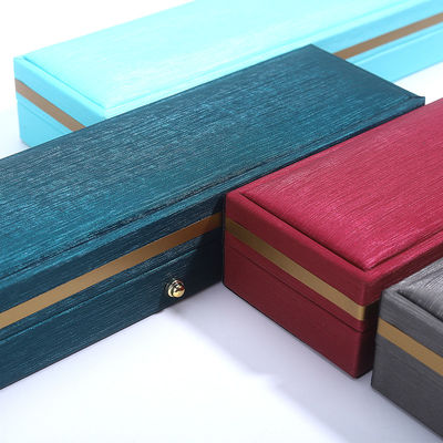 Hanhong Custom Blue Leather Jewelry Box para Anel Necklace Bracelet Casamento Contacte-nos