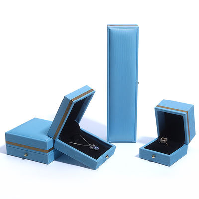 Logotipo personalizado Caixa de jóias de couro PU para anel de casamento Colar de pulseira de Hanhong