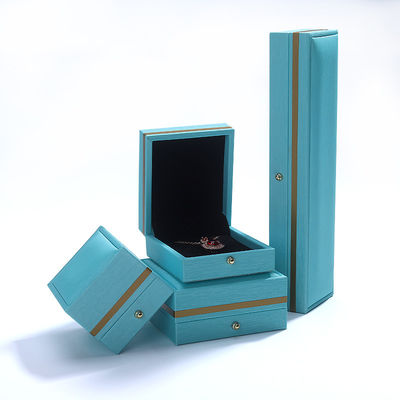 Logotipo personalizado Caixa de jóias de couro PU para anel de casamento Colar de pulseira de Hanhong