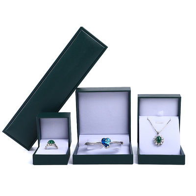 Caixa de embalagem de joias verdes de logotipo personalizado para brincos de anel de pulseira Hanhong