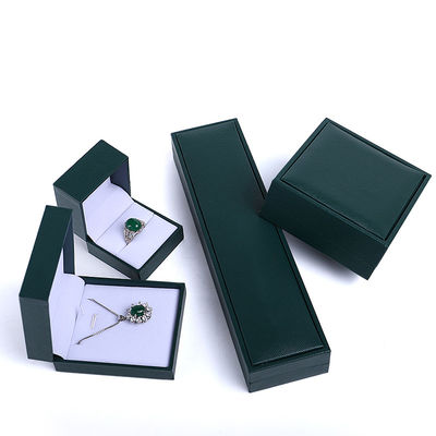 Caixa de embalagem de joias verdes de logotipo personalizado para brincos de anel de pulseira Hanhong
