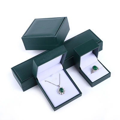 Caixa de embalagem de joias verdes de logotipo personalizado para brincos de anel de pulseira Hanhong