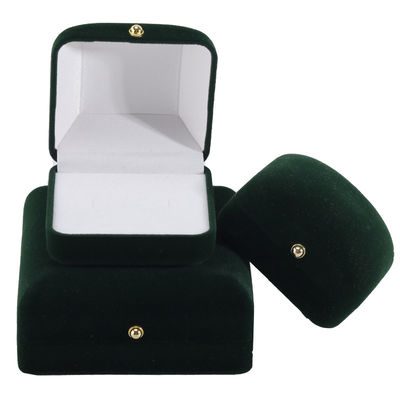 Wholesale Manufacturing Luxury handmade Jewelry Box packaging Personalized Custom logotipo high end Colarinho verde escuro Pulseira Brincos Anel Packaging Velvet Jewelry Box