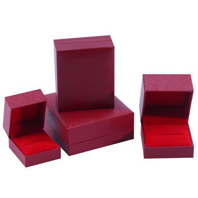 Fabricação por atacado Luxo Quadrado Caixa de jóias Personalizado Custom High End Colar Bracelet Brincos Anel conjunto de jóias Embalagem Papel de cartão flip vermelho Caixa de jóias com logotipo