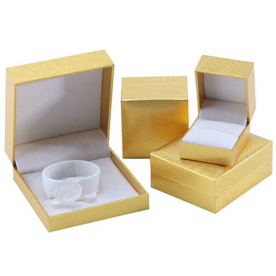 Fabricação por atacado Caixa de jóias de luxo Personalizada Custom High End Colar Bracelet Brincos Anel conjunto de jóias Embalagem Papel de cartão flip amarelo Caixa de jóias com logotipo