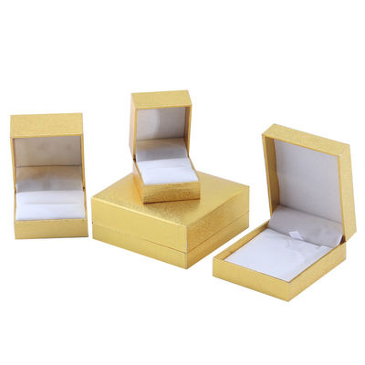 Fabricação por atacado Caixa de jóias de luxo Personalizada Custom High End Colar Bracelet Brincos Anel conjunto de jóias Embalagem Papel de cartão flip amarelo Caixa de jóias com logotipo