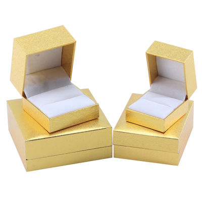 Fabricação por atacado Caixa de jóias de luxo Personalizada Custom High End Colar Bracelet Brincos Anel conjunto de jóias Embalagem Papel de cartão flip amarelo Caixa de jóias com logotipo