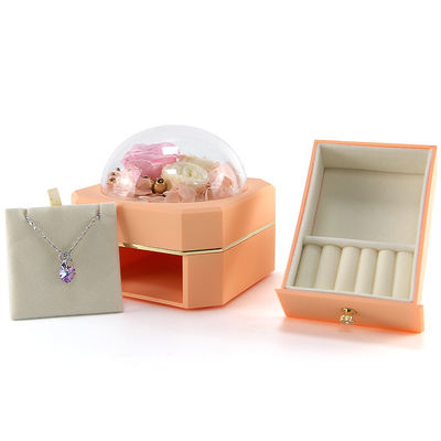 comprar Caixa de joias de flores, colarinho, anel, caixa de joias com rosas para a surpresa do Dia dos Namorados. online manufacture