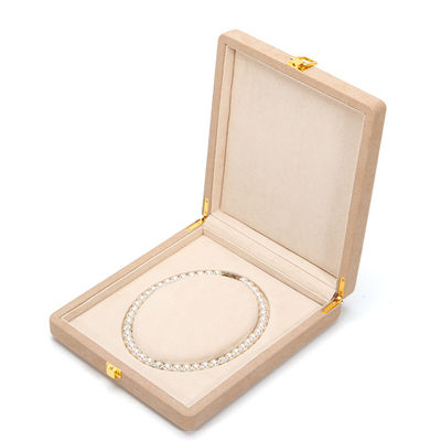 comprar Pacote de joias de luxo para colar de pérolas caixa de armazenamento de anel de couro de microfibra branca arredondada personalizada online manufacture