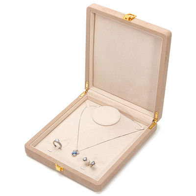 Pacote de joias de luxo para colar de pérolas caixa de armazenamento de anel de couro de microfibra branca arredondada personalizada