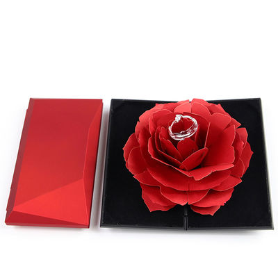 OEM Black Safflower Jewelry Packaging Case Rose Flower Gift Box Para jóias