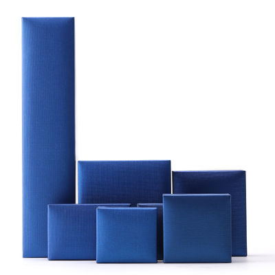 Caixa de jóias de papel azul de luxo logotipo personalizado brincos colar pendente anel embalagem