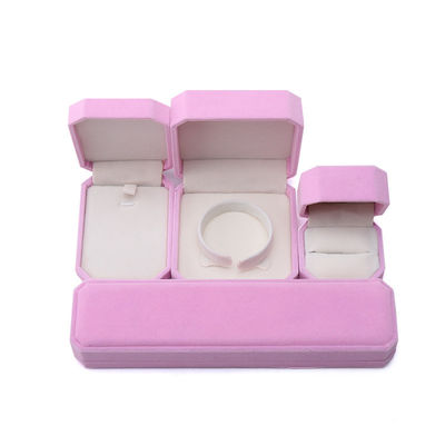 Forma octogonal Flanilha rosa Caixa de jóias para colar Bracelet Ring mais novo estilo