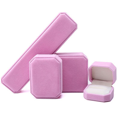 Forma octogonal Flanilha rosa Caixa de jóias para colar Bracelet Ring mais novo estilo