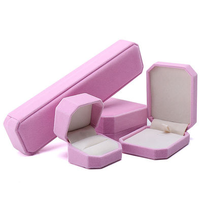 Forma octogonal Flanilha rosa Caixa de jóias para colar Bracelet Ring mais novo estilo