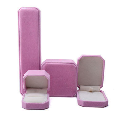 Forma octogonal Flanilha rosa Caixa de jóias para colar Bracelet Ring mais novo estilo