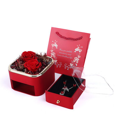Tamanho personalizado Caixa de flores Caixa de jóias Rose Design para o Dia dos Namorados presente