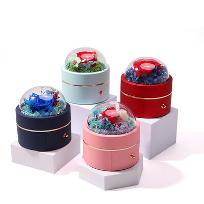 comprar Tamanho personalizado Caixa de joalheria de flores redondas de luxo Caixa de embalagem de anel Caixa de gaveta online manufacture