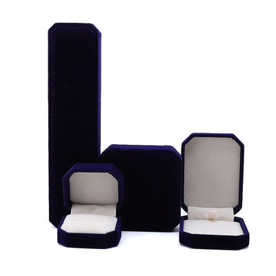Mais recente estilo personalizado Blue Flannelette caixa de jóias octogonal para colarinho pulseira anel