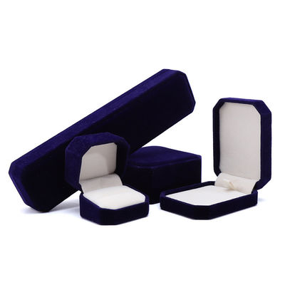 Mais recente estilo personalizado Blue Flannelette caixa de jóias octogonal para colarinho pulseira anel