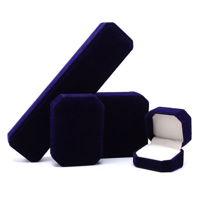 Mais recente estilo personalizado Blue Flannelette caixa de jóias octogonal para colarinho pulseira anel