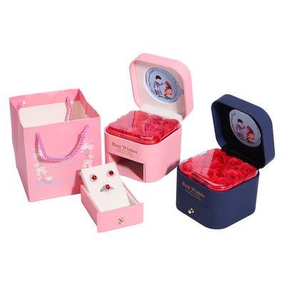 comprar Tamanho personalizado Rosa Imortal Caixa Flor Joalharia Caixa Para Stud Brincos Pendente online manufacture