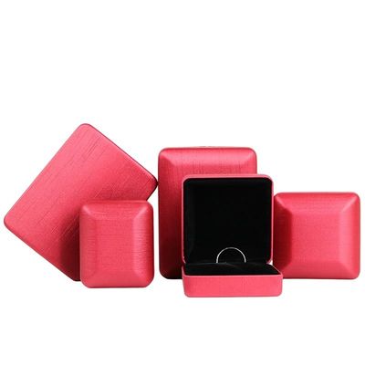 Caixa de jóias de couro PU vermelho para anéis e conjuntos Material de ferro de design Hanhong personalizado