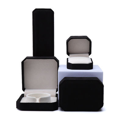 comprar Customização Retangular Flanilha preta Caixa de jóias para colares Pulseiras e anéis online manufacture