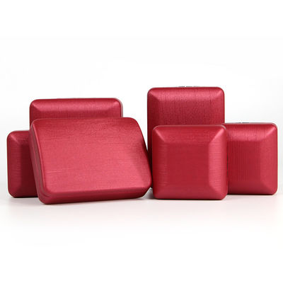 Caixa de jóias de couro PU vermelho para anéis e conjuntos Material de ferro de design Hanhong personalizado