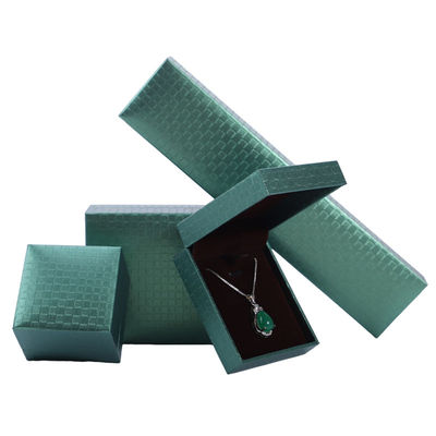 Caixa de visualização de jóias de papel verde, bracelete pendente colarinho anel de joias embalagem