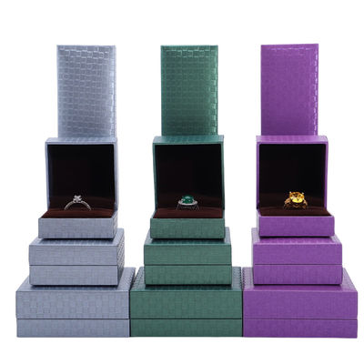 Bracelete Pendente Colarinho Anel Joalharia Caixa de Papel Roxo Embalagem Estampagem a Quente