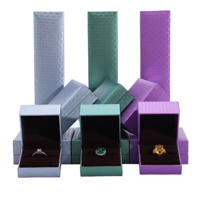Bracelete Pendente Colarinho Anel Joalharia Caixa de Papel Roxo Embalagem Estampagem a Quente