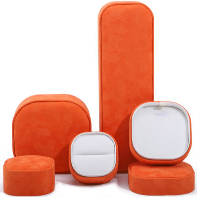 comprar Caixa de jóias de veludo laranja para pulseira colar de pulseira anel por Hanhong Custom Logo online manufacture