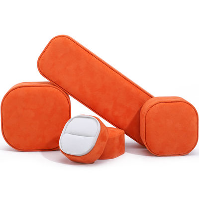 Caixa de jóias de veludo laranja para pulseira colar de pulseira anel por Hanhong Custom Logo