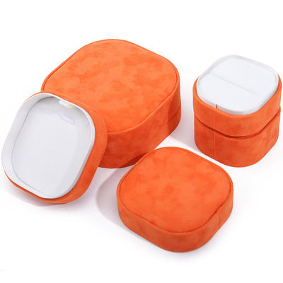 Caixa de jóias de veludo laranja para pulseira colar de pulseira anel por Hanhong Custom Logo
