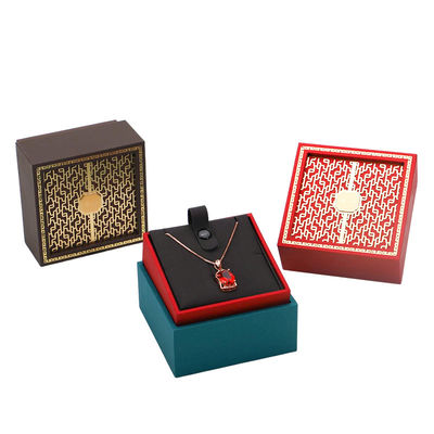 Logotipo personalizado Caixa de jóias de madeira verde Collar e pulseira Caixa de embalagem