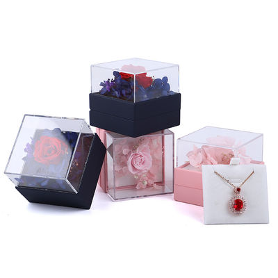 comprar Caixinha de colar de rosa quadrada de luxo Caixinha de presente de jóias para apresentação cativante online manufacture