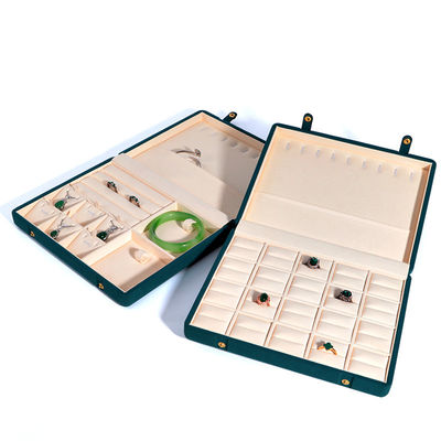 comprar Caixa de jóias de couro de microfibra de cor de café para colar Bracelet Stud Set e Anel online manufacture
