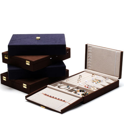comprar Caixas de presente de jóias de couro de microfibra azul Embalagem de jóias personalizadas 29x23x5cm online manufacture