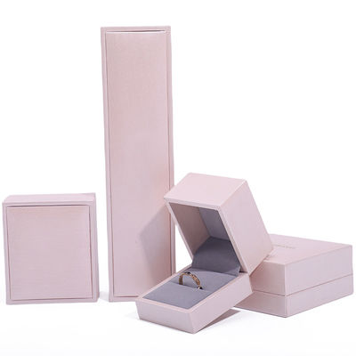 Pink Soft Touch Couro falso Jóias de luxo Armazenamento Embalagem Forro de veludo