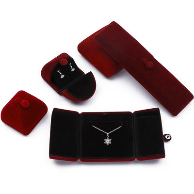 comprar Caixa de jóias de veludo macio vermelho escuro online manufacture
