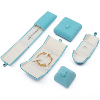 Caixa de embalagem de jóias de veludo suave e elegante Cyan