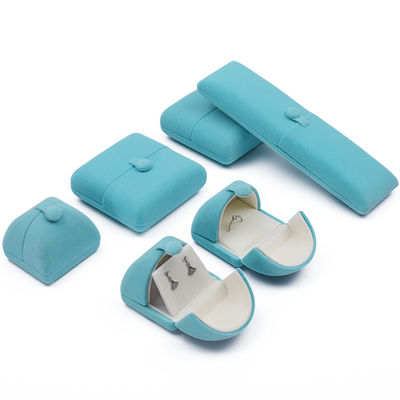 Caixa de embalagem de jóias de veludo suave e elegante Cyan