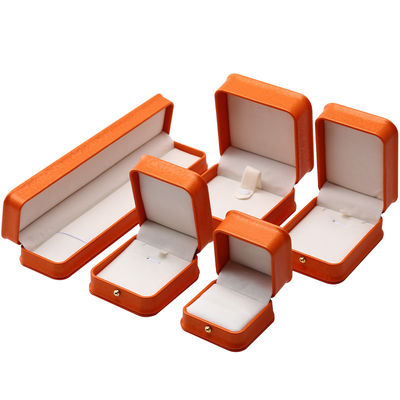 Orange Snow Grain Noble PU Couro Caixa de jóias para embalagem de armazenamento de luxo