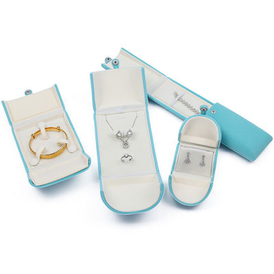 Caixa de embalagem de jóias de veludo suave e elegante Cyan