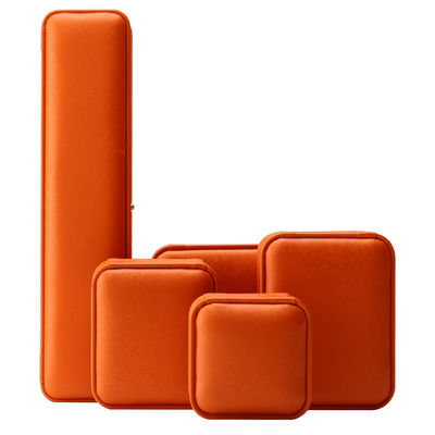 Orange Snow Grain Noble PU Couro Caixa de jóias para embalagem de armazenamento de luxo