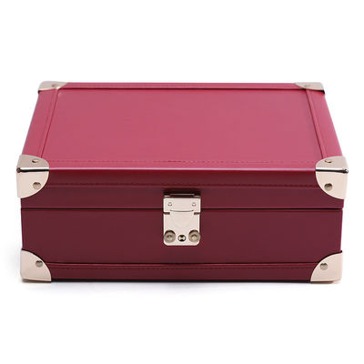 comprar Protecção de canto de luxo PU Couro Jóias Organizador de armazenamento Casca com espelho online manufacture