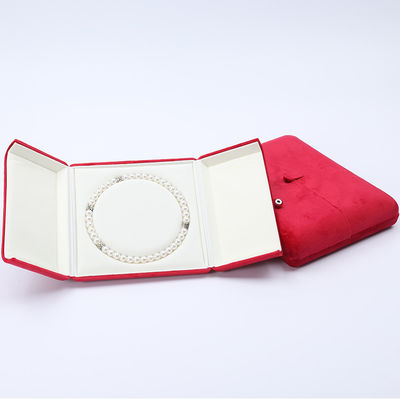 China Fabricação por atacado Luxury Jewelry Caixa de embalagem Custom high end Necklace Bracelet Earrings Ring Packaging dupla porta Veludo vermelho Jewelry Box com logotipo