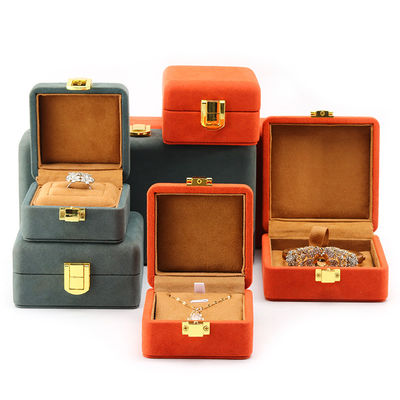 Soft Touch Velvet Jewelry Box Packaging Sets Multi Color Para Armazenamento de relógios de luxo